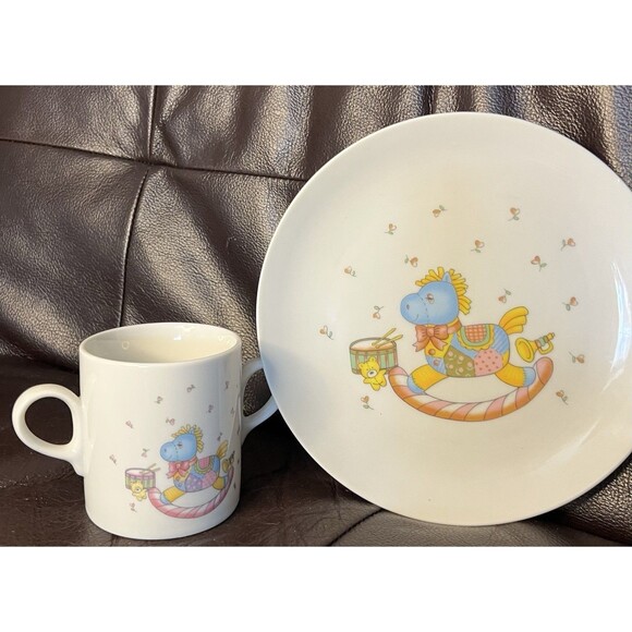 Rocking Horse  Keepsake Mug And Plate 1987 - Picture 1 of 4